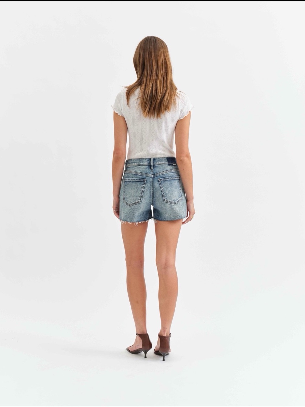 DAZE Denim Sedona Mid Rise Cutoff Jean Shorts NWT New Flame Wash Sz 25 $62